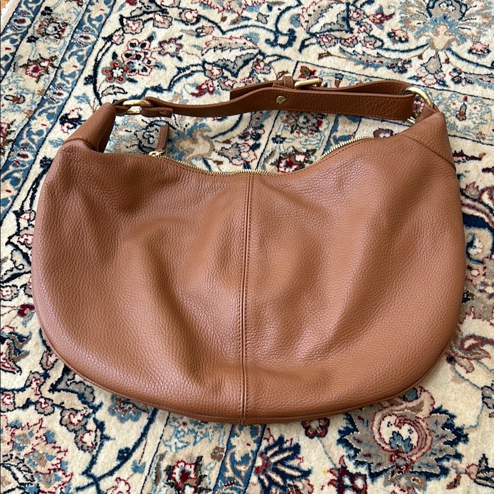 Quince Cognac Leather Shoulder Bag